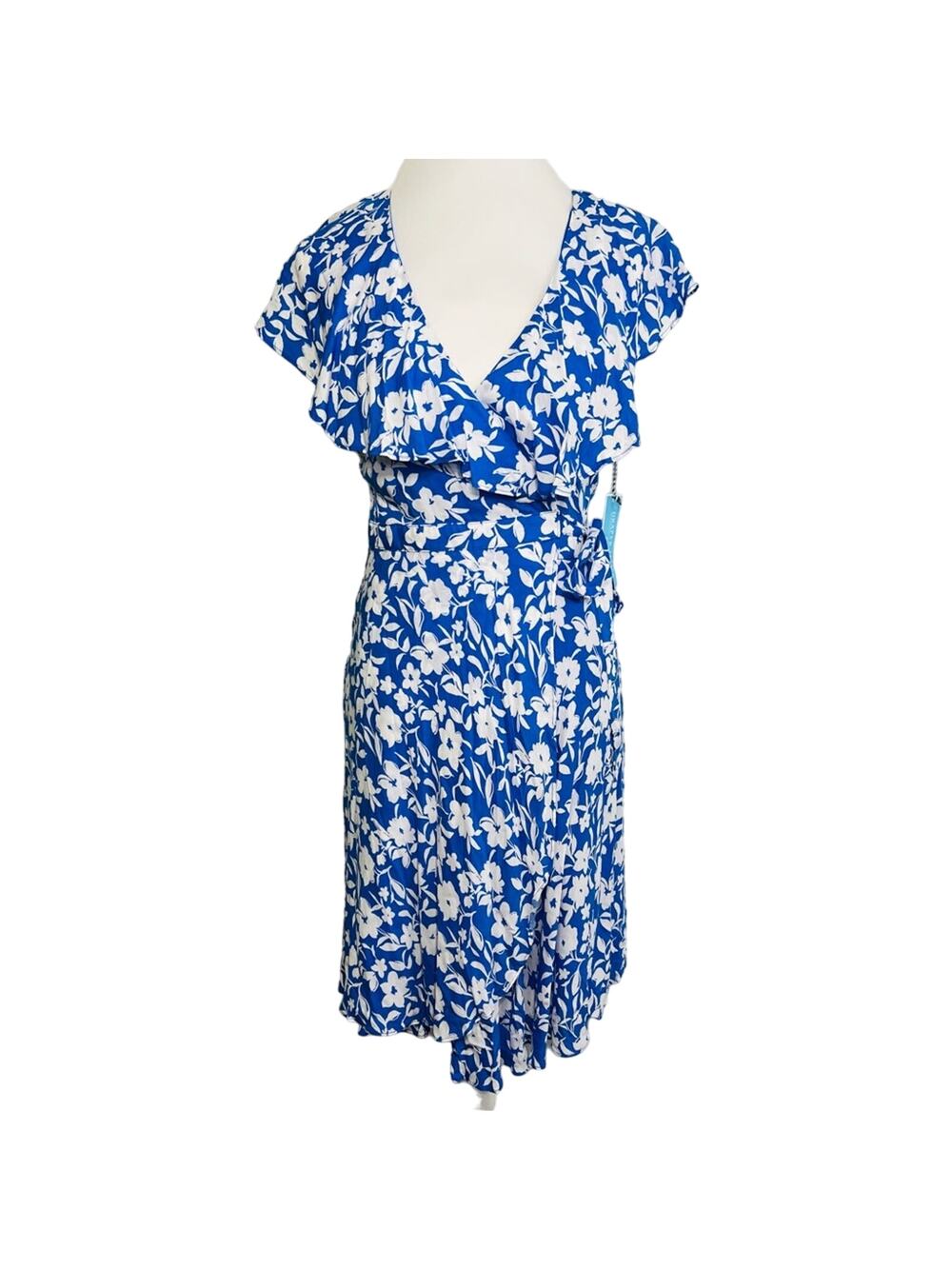 DRAPER JAMES RSVP Ruffle Wrap Dress Small
